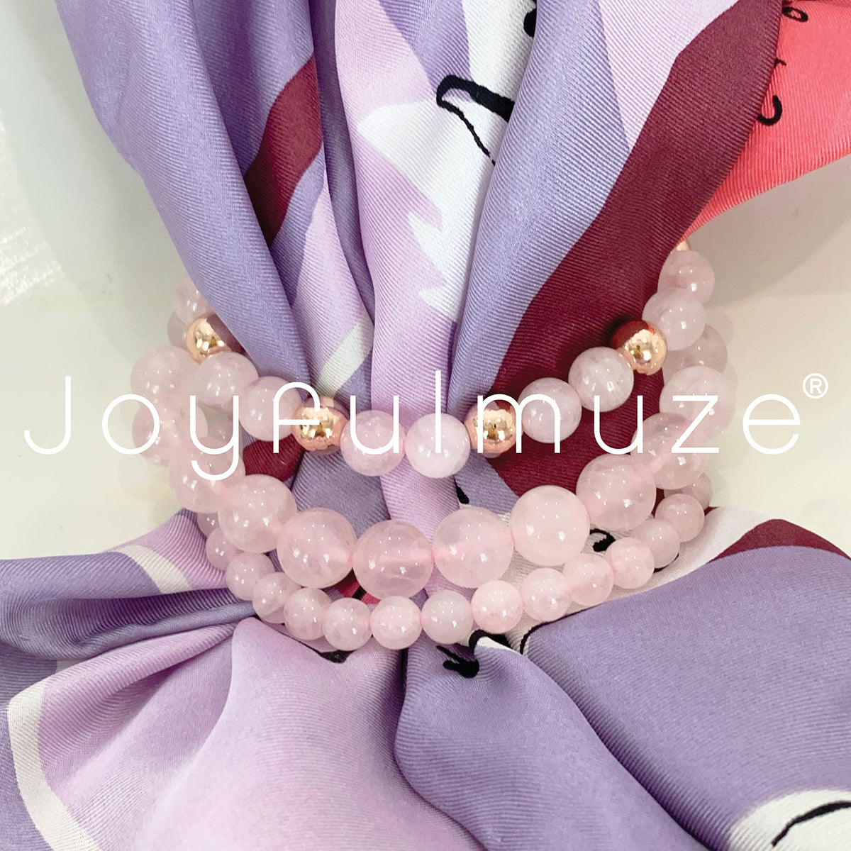 Joyfulmuze Rose Quartz 8mm Pink Gemstone, 14K Rose Gold Plated Brass, Love Stretch Bracelet, Birthday Jewelry Gift for Women, 7"(Rose-Gold-Rose-Quartz)
