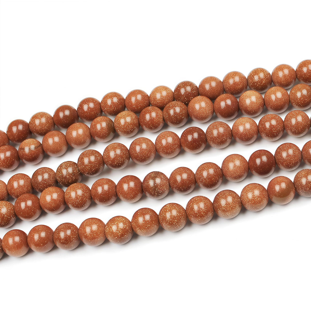 MJDCB AAA Natural Gold Sand Gemstone Loose Round Beads Spacer Beads for Jewelry Making (12mm)
