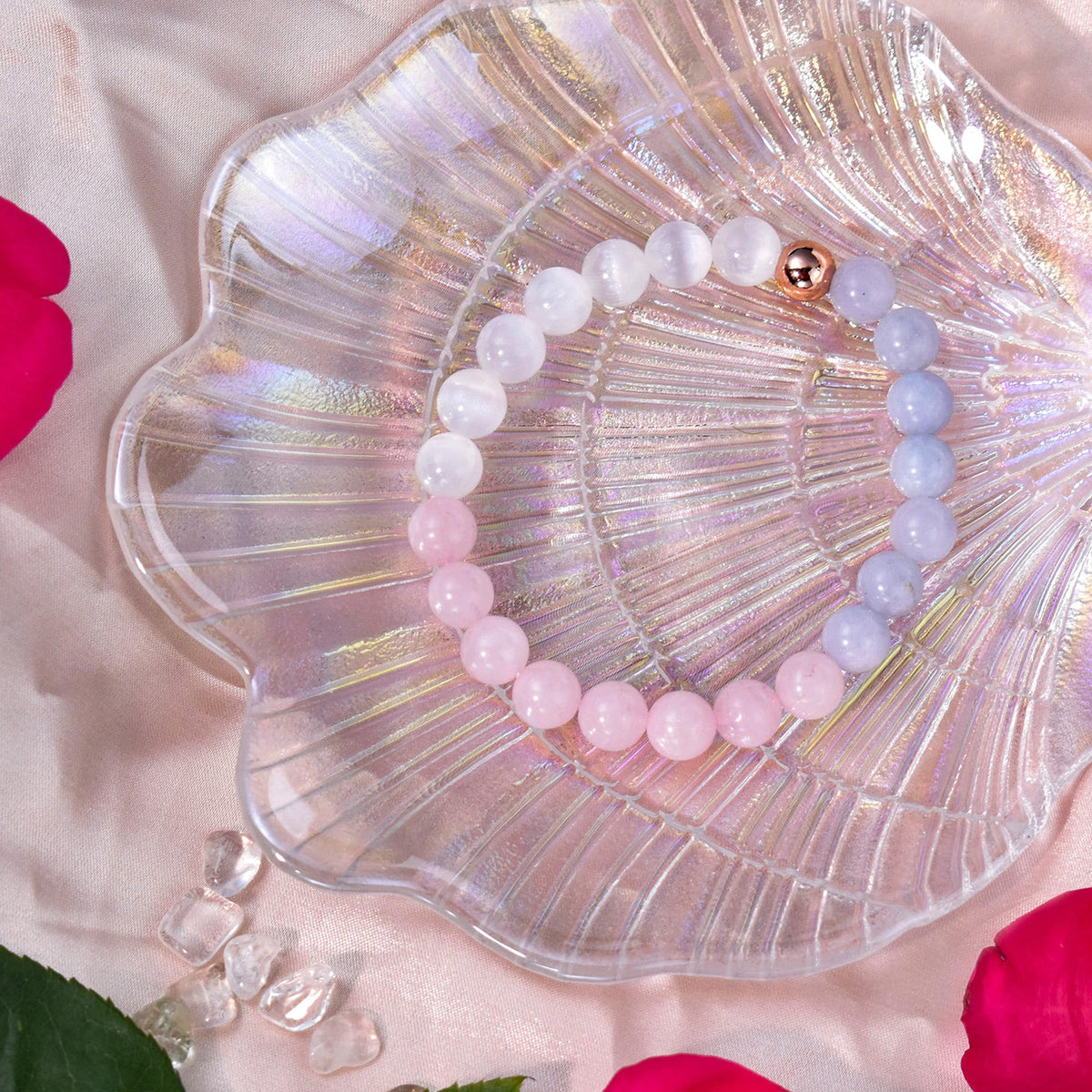 Ayriwoyi Rose Quartz Bracelet for Women Healing Crystal Stone Beaded Bracelet Aquamarine Love Bracelet Carnelian Selenite Bracelets