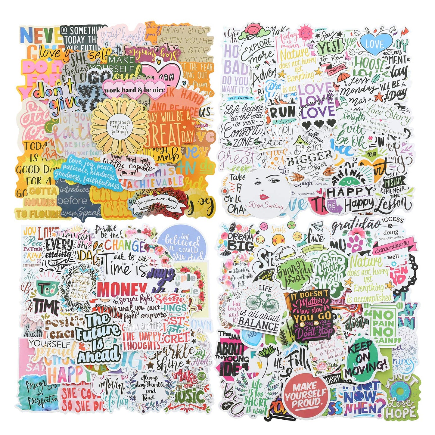 200pcs Motivational Quote Stickers, Inspirational Positive Affirmation Stickers for Women Adults Students Teens, Waterproof Vinyl Decals for Water Bottles Laptop Vision Board Supplies