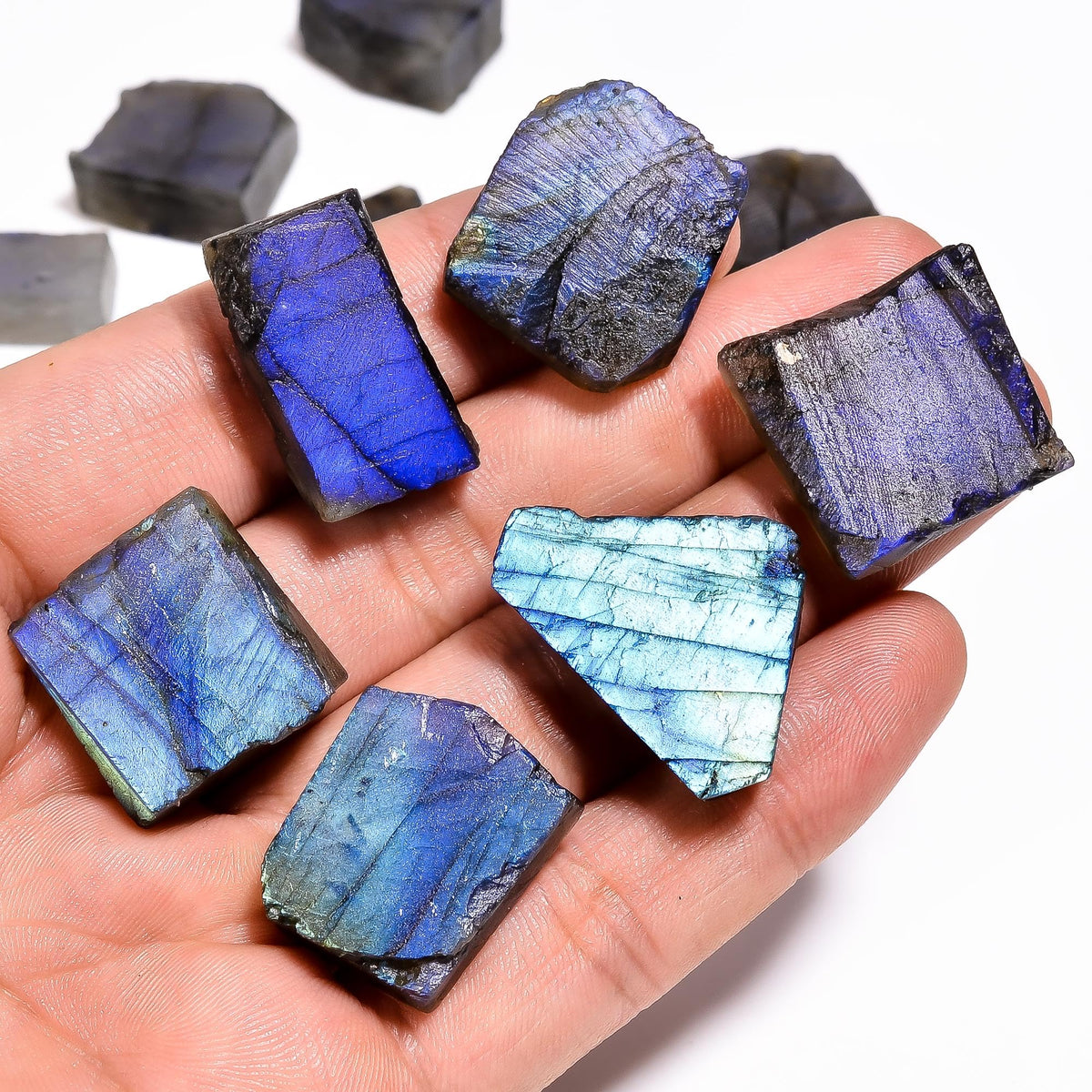 GEMKORA AA+ Grade 100 carats Natural Raw Labradorite Rough Gemstone Lot for Jewelry Making, Loose Crystals Supply, DIY, Wire Wrapping, Healing Stones, Wholesale Bulk Stones