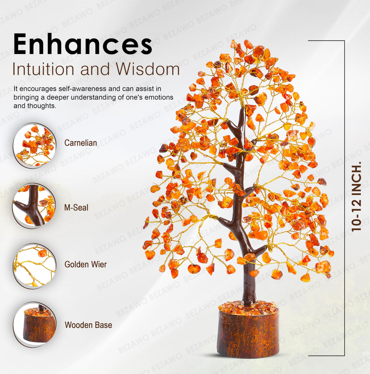 Crocon® Carnelian Crystals Tree, Birthday Gifts for Women, House Warming Gifts New Home Decor, Healing Crystals Spiritual Present, Birthday Gift for Mom, Orange Decor, Gemstones Money Tree Positivity