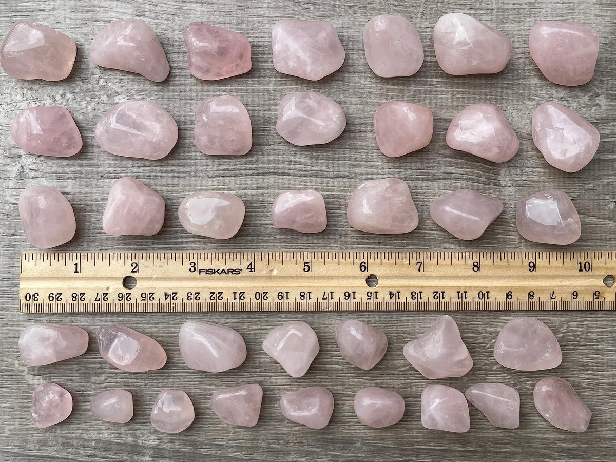 GAF TREASURES 5 Pcs Tumbled Rose Quartz Stones, Polished Quartz Healing Crystals