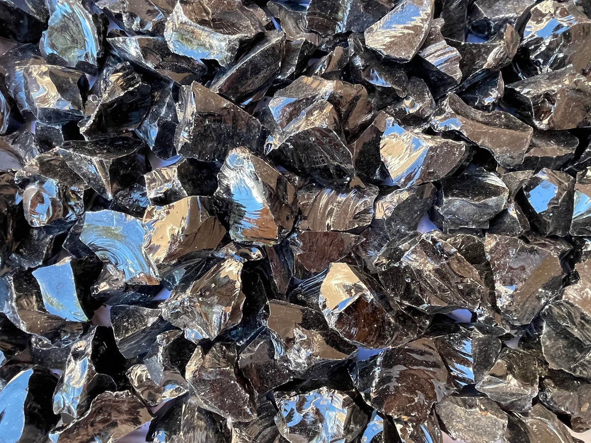 WHOLESALE Raw Black Obsidian Crystals, Natural Black Obsidian Stone, Natural Rough Black Obsidian crystals, Black Obsidian Rough, Black Obsidian Healing Crystals (Black Obsidian, 0.5 Pound)