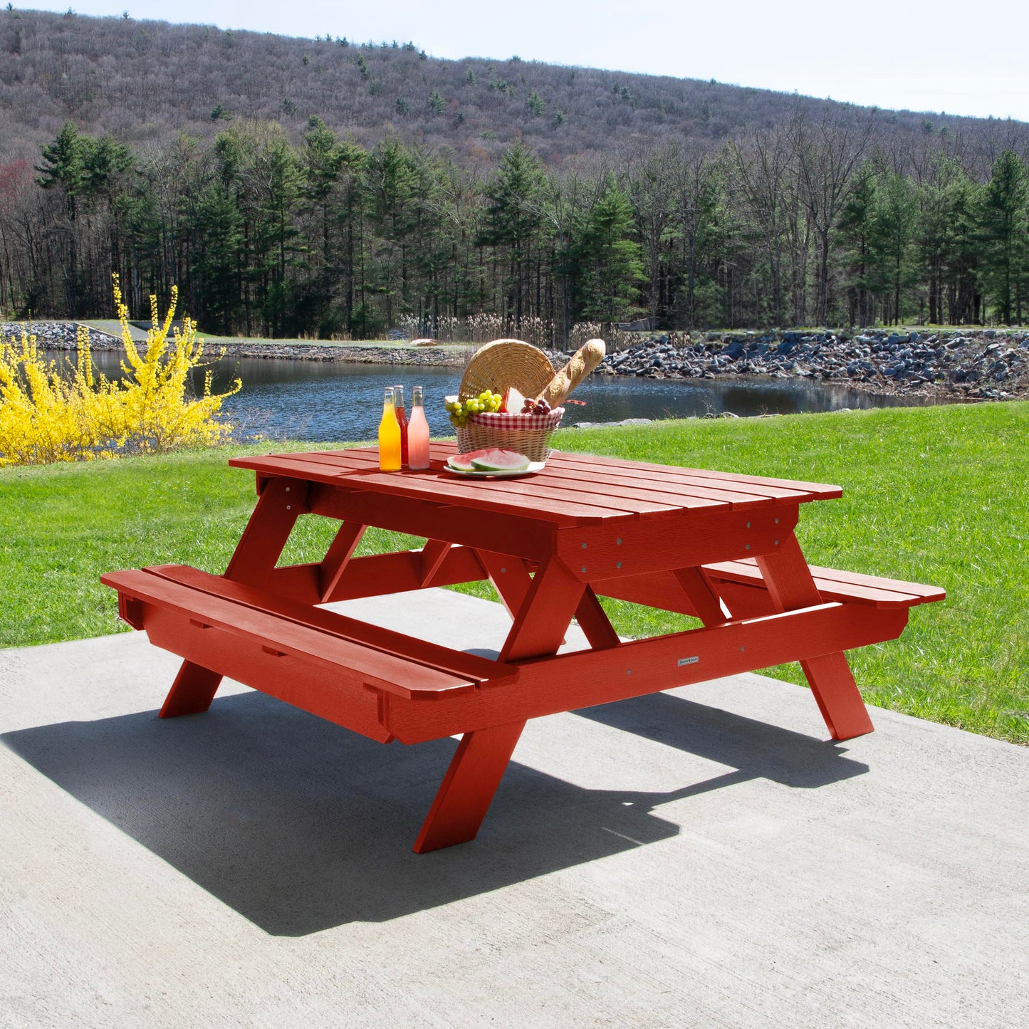 Highwood Hometown Picnic Table, 6 Foot, Rustic Red