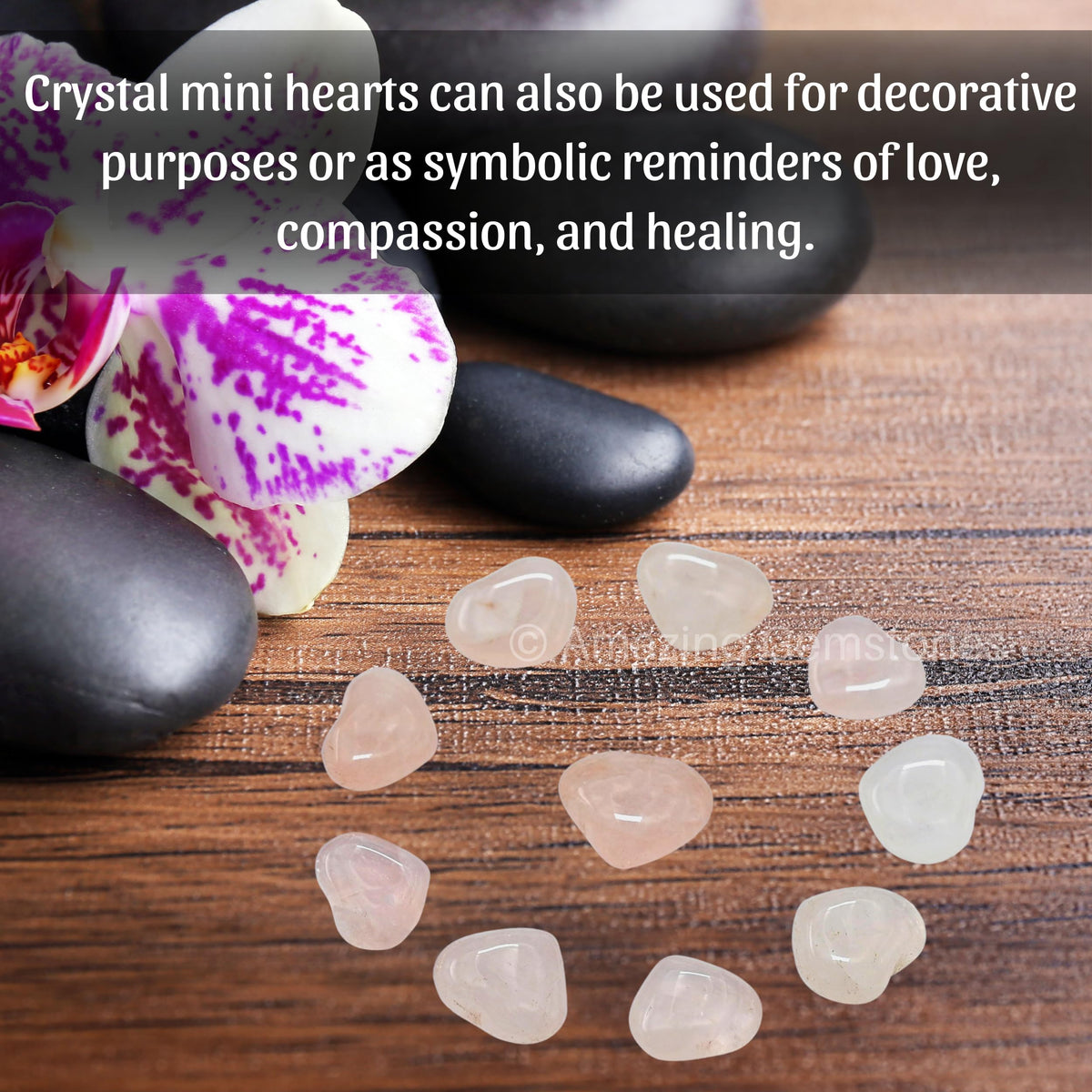 Amazing Gemstone Rose Quartz Stone Heart - Pack of 10 Crystal Heart Stones Rocks - Corazones De Piedra Crystals and Healing Stones Heart Shaped Crystal - Stocking Stuffers Gifts