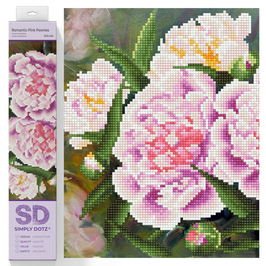 DIAMOND DOTZ Romantic Pink Peonies Diamond Painting Kits for Adults - Diamond Art Kits a Relaxing Creative Craft Kit with Dotz Gems s11x14