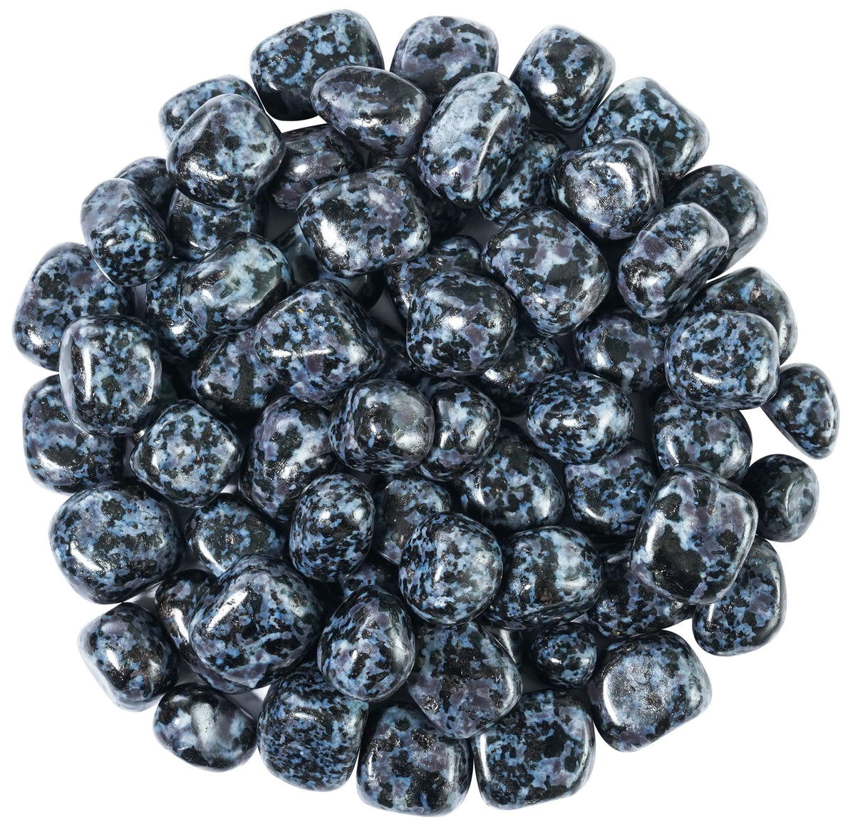 "Crocon 1LB Indigo Gabbro Tumbled Stones and Crystals bulk 2000+ Carats Natural Crystal Kit for Reiki Healing Crystal Polished, Tumble Stones, Chakra Balancing, Reiki Gift, Home Decor Size : 2025 mm"