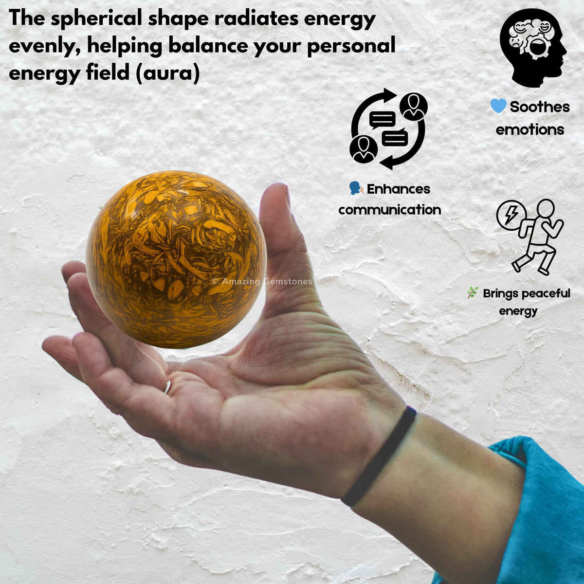 Amazing Gemstone Mariyam Jasper Crystal Ball with Stand - 2" Inches Crystal Sphere Meditation Balls for Witchcraft and Decorative Balls