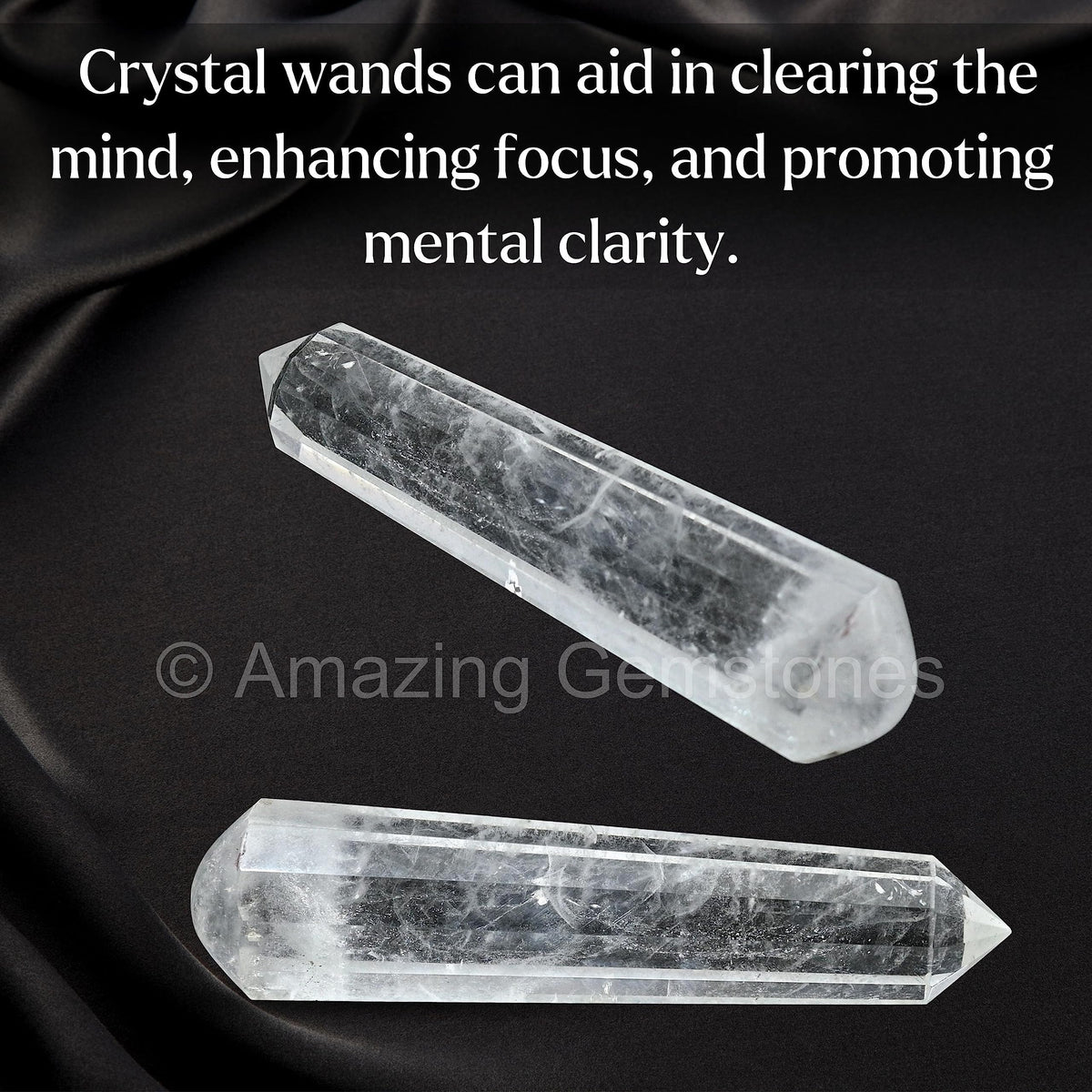 Amazing Gemstone Clear Quartz Crystal Wand Massage Stick - Pelvic Wand Gua Sha for Adults - Crystals and Healing Stones Massage Wands for Adults Gifts (Pointed)