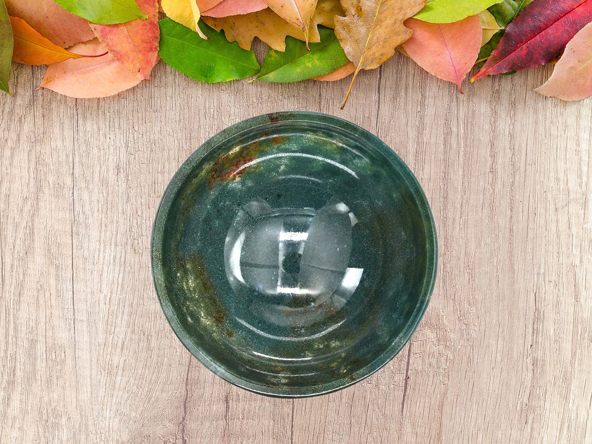 Bloodstone Crystal Bowl - 2 Inch Decorative Bowls for Room and Home Decor - Gemstone Healing Crystals for Elegant Display, Positive Energy Balance and Gift