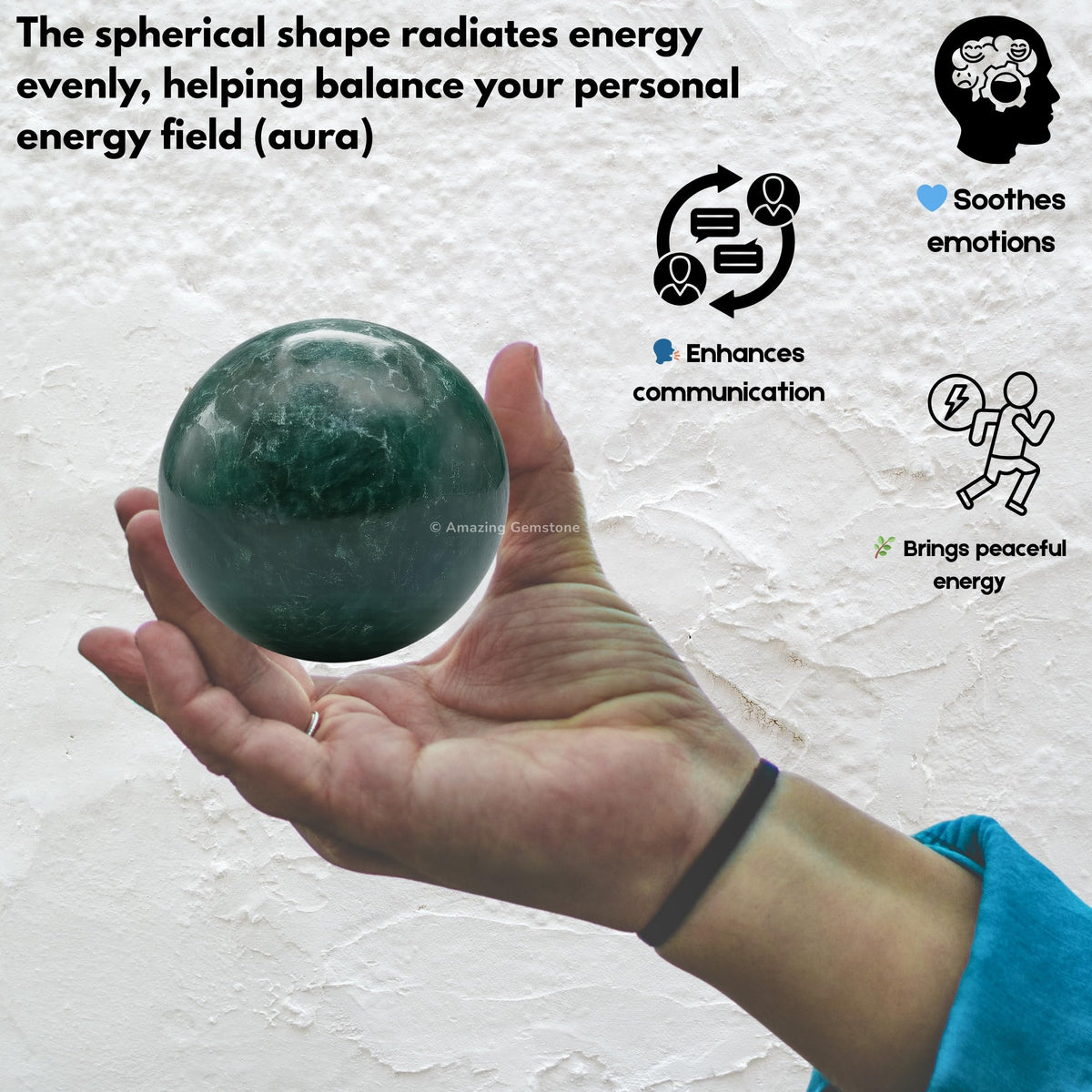 Amazing Gemstone Moss Agate Crystal Ball with Stand - 2" Inches Crystal Sphere Meditation Balls for Witchcraft and Decorative Balls