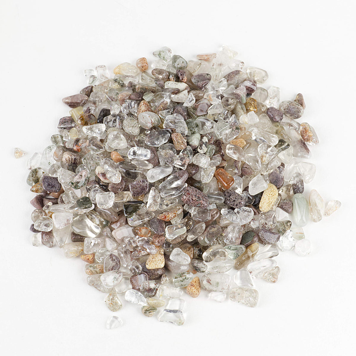 Cherry Tree Collection 1/2 Pound Polished Tumbled Gemstone Chips, Pebbles, Crystal Chips Bulk for Jewelry Making, Healing, Plants, Succulents, Aquariums, Decoration, Chakra (Green Phantom Quartz)