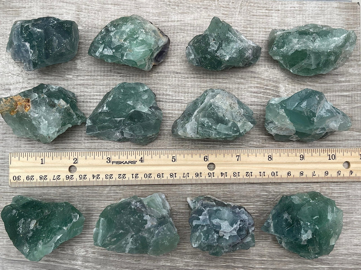 WHOLESALE Raw Green Fluorite Crystals, Natural Green Fluorite Stone, Natural Rough Green Fluorite crystals, Green Fluorite Rough, Green Fluorite Healing Crystals (Green Fluorite, 0.5 Pound)