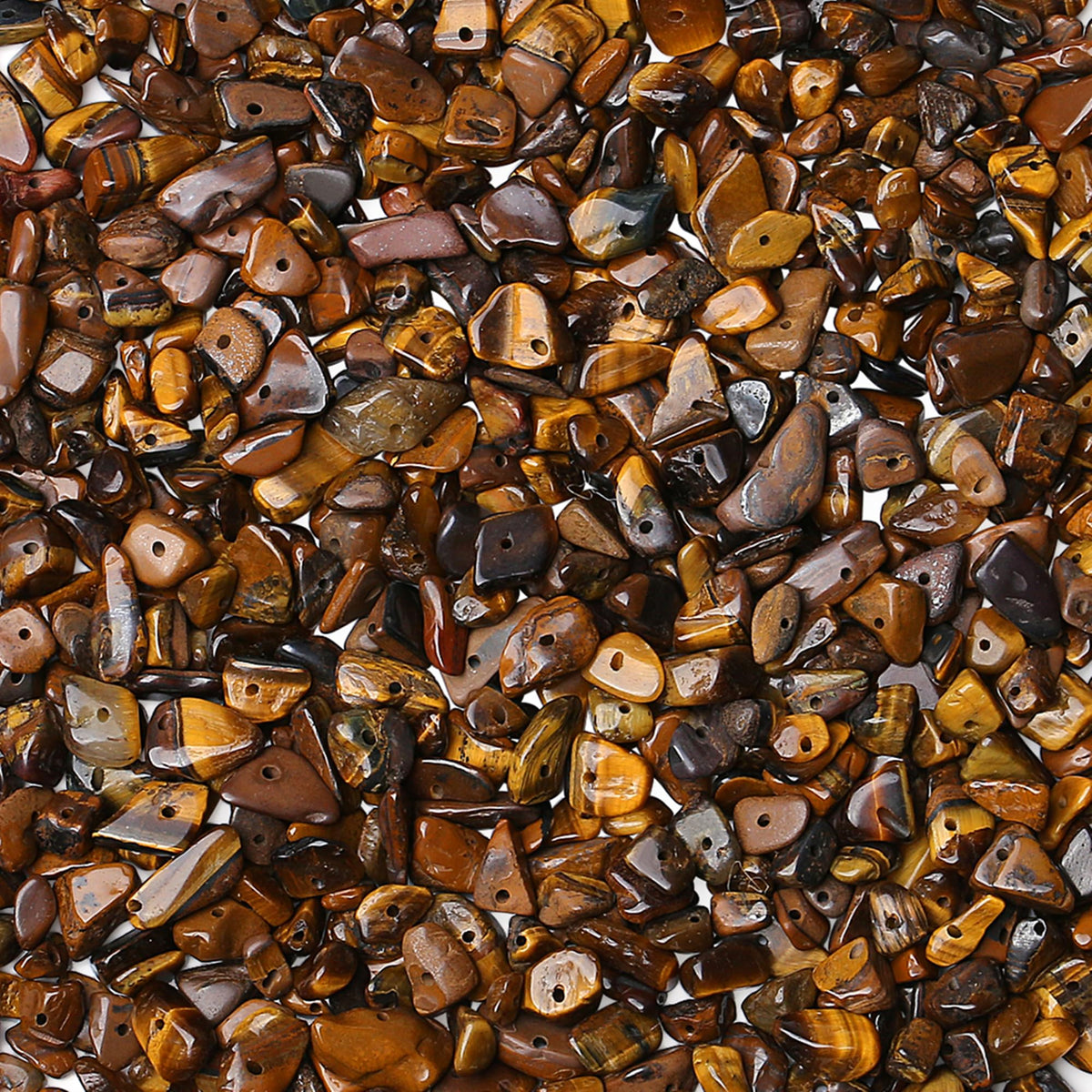 ZHIYUXI 400pcs Tiger Eye Beads Crystal 5-8mm Beads Gemstones for Bracelet Making Irregular Tiger Eye Stone Bead for Jewelry Making Craft 2 Strands
