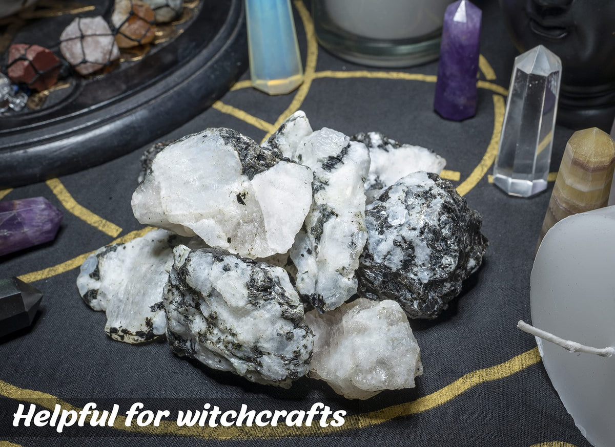 Rainbow Moonstone Raw 1,000+ Carats Stones and Crystals Bulk, Rough Gemstones for Rock Tumbler, Jewelry Making, Polishing, Cabbing, Lapidary, Fountain Rocks, Decoration, Wire Wrapping, Reiki Healing