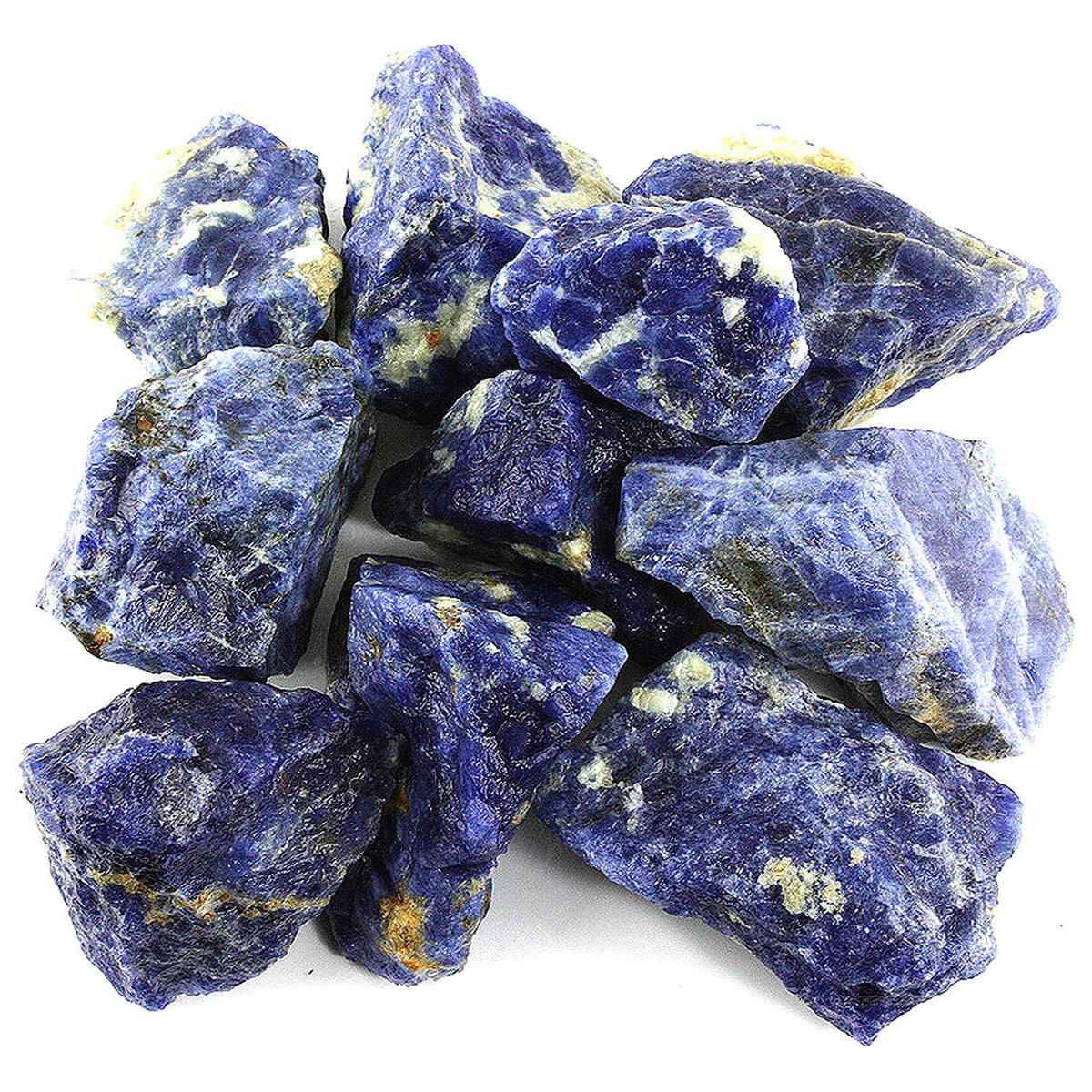 Crystal Allies 1 Pound Bulk Rough Blue Sodalite Reiki Crystal Healing Stones Large 1"