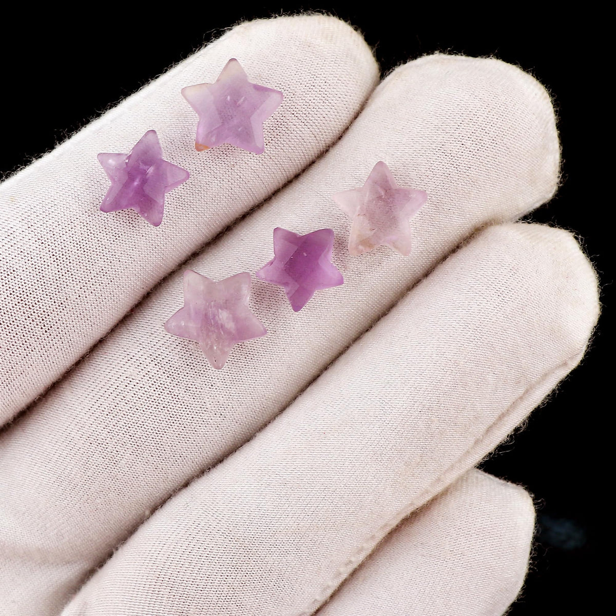 CRYSTALINES 5pcs, Wholesale Natural Amethyst Gemstones, Bulk Star Shape Stones, Assorted Loose Supply, DIY Craft-Jewelry Making, Chakra Healing Crystals, Gem Collection, 8-10mm