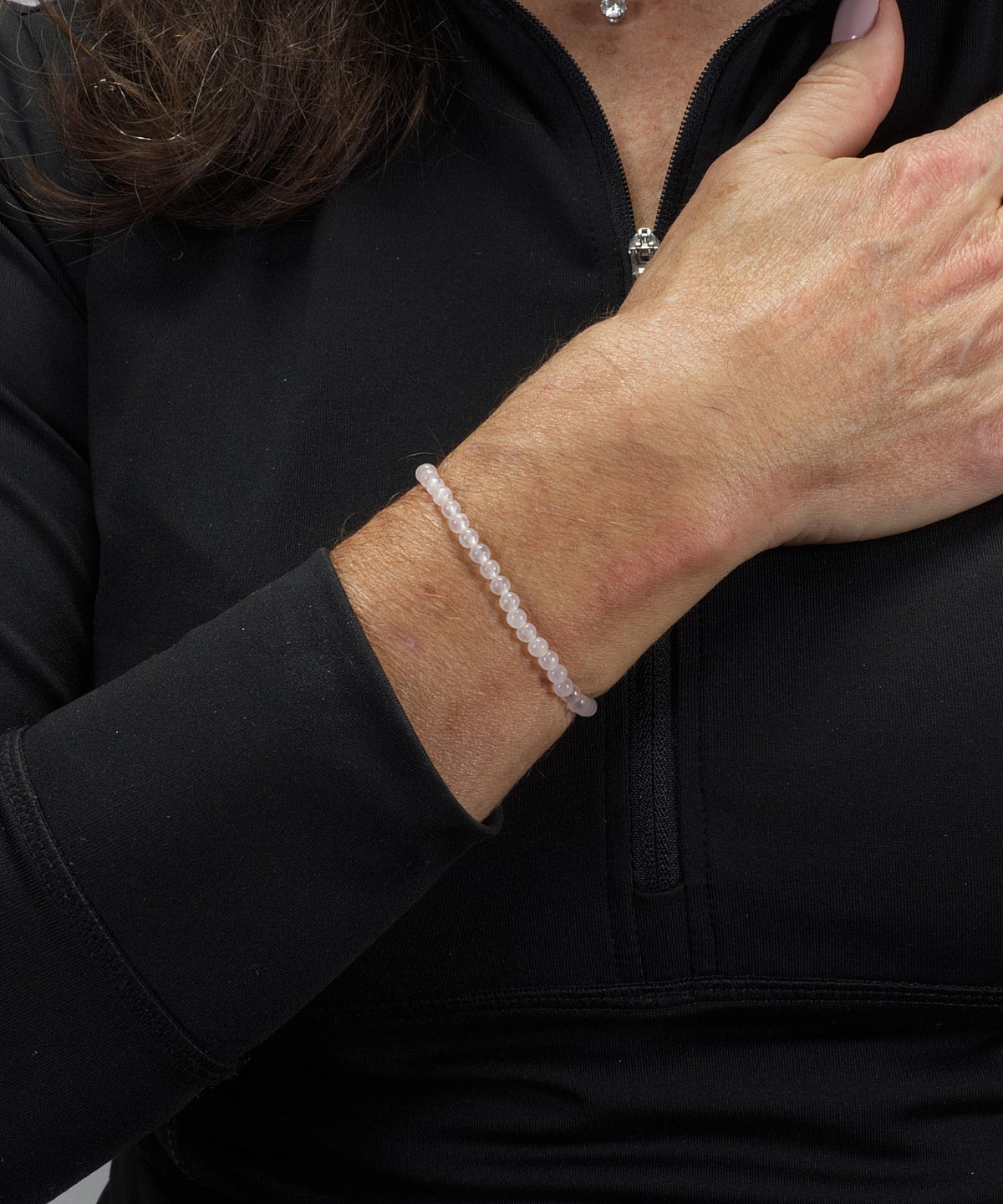 Cherry Tree Collection - Small, Medium, Large Sizes - Gemstone Beaded Bracelets For Women and Men - 4mm Round Beads (Rose Quartz, Small)