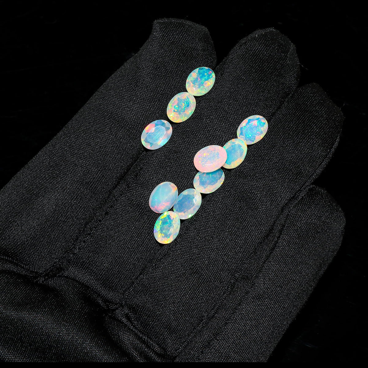 2 Pcs,8X6 MM, AURA GEMS Natural Ethiopian Opal,Briliant Cut, Oval, Shape, Jewelry Making Supply, Chakra Energy Healing Gemstone, Real Crystal, Birthstone, Wholesale deal