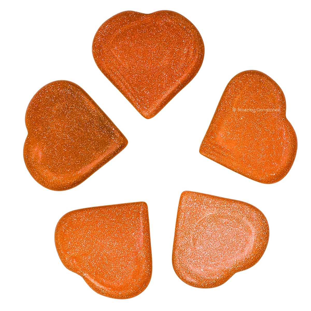Amazing Gemstone Red Goldstone Stone Heart - Pack of 2 Crystal Heart Stones Rocks - Corazones De Piedra Crystals and Healing Stones Heart Shaped Crystal - Stocking Stuffers Gifts