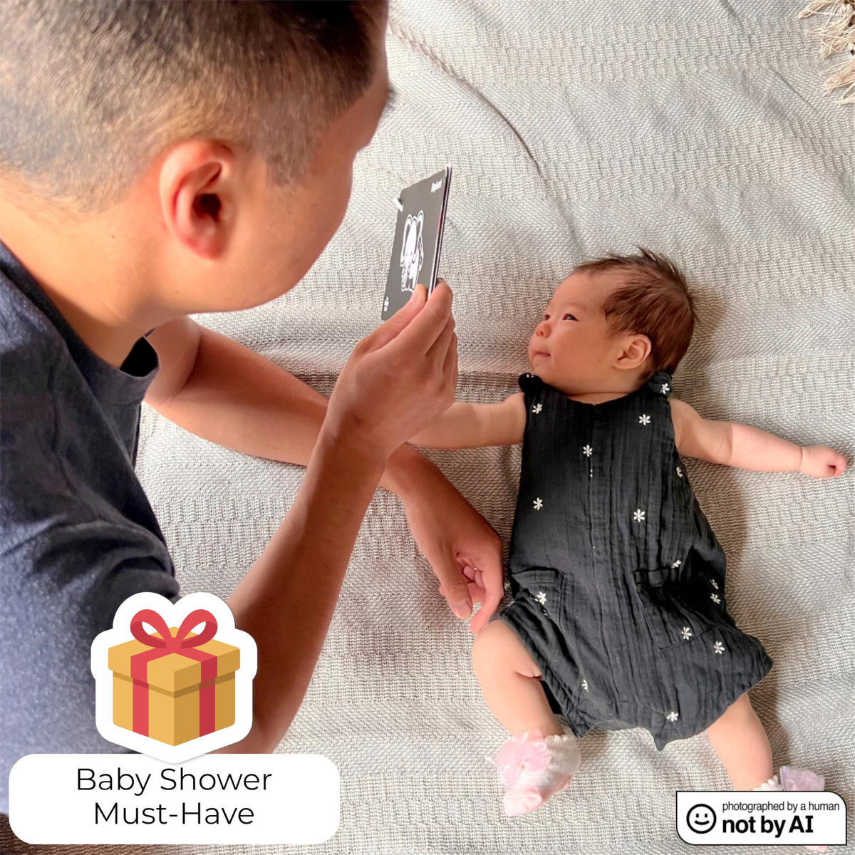 Happy Start High Contrast Baby Cards for Newborns - Black & White Cards, Water-Resistant, BPA-Free, Portable Educational Flashcards for Visual Stimulation, Award-Winning, Ages 0+ (English)