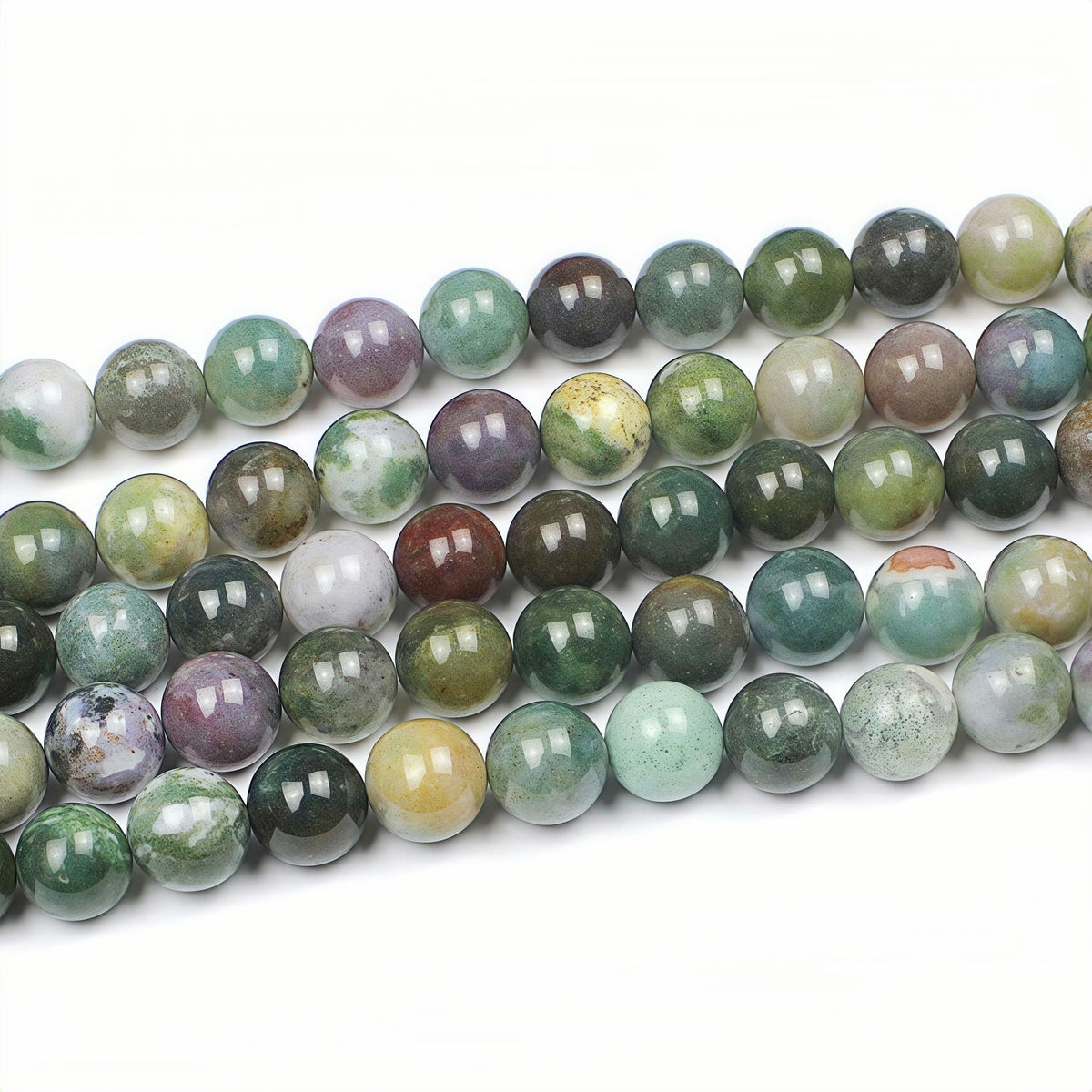 MJDCB AAA Natural Round India Agate Stone Beads Onyx Loose Beads for DIY Necklace Bracelat Jewelry Making Strand 15" (10mm)