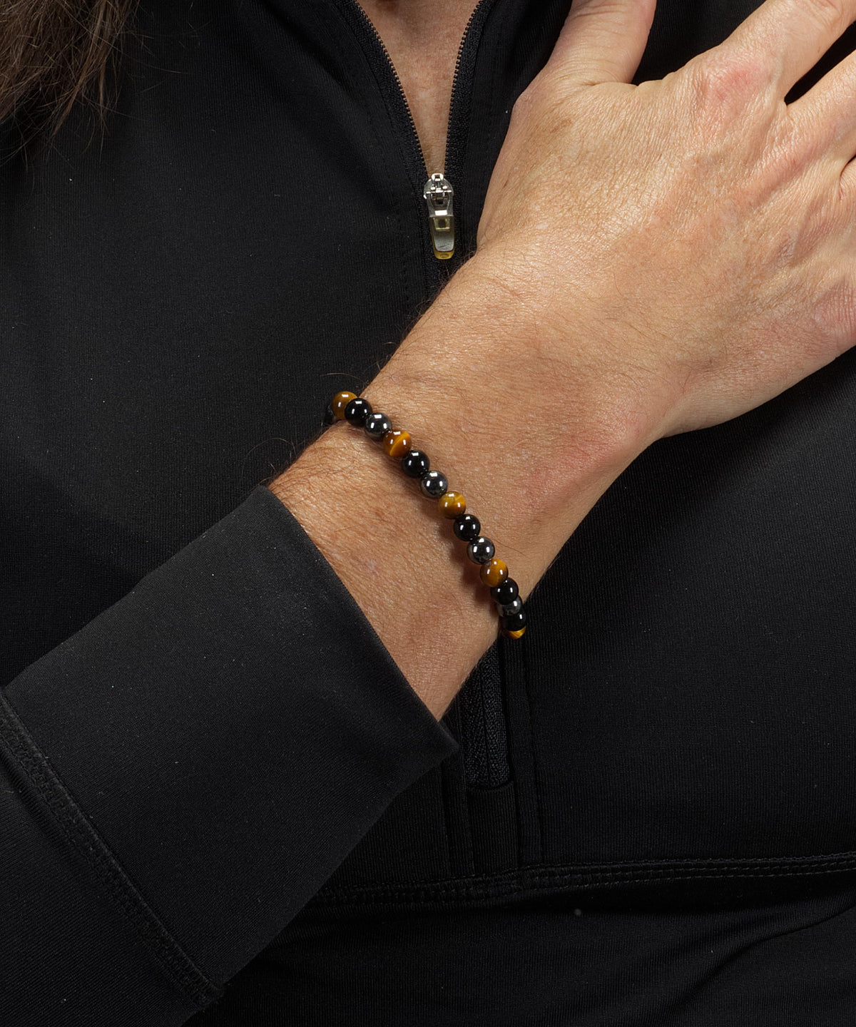 Cherry Tree Collection - Small, Medium, Large Sizes - Gemstone Beaded Bracelets For Women and Men - 6mm Round Beads (Triple Protection Gold - Medium)