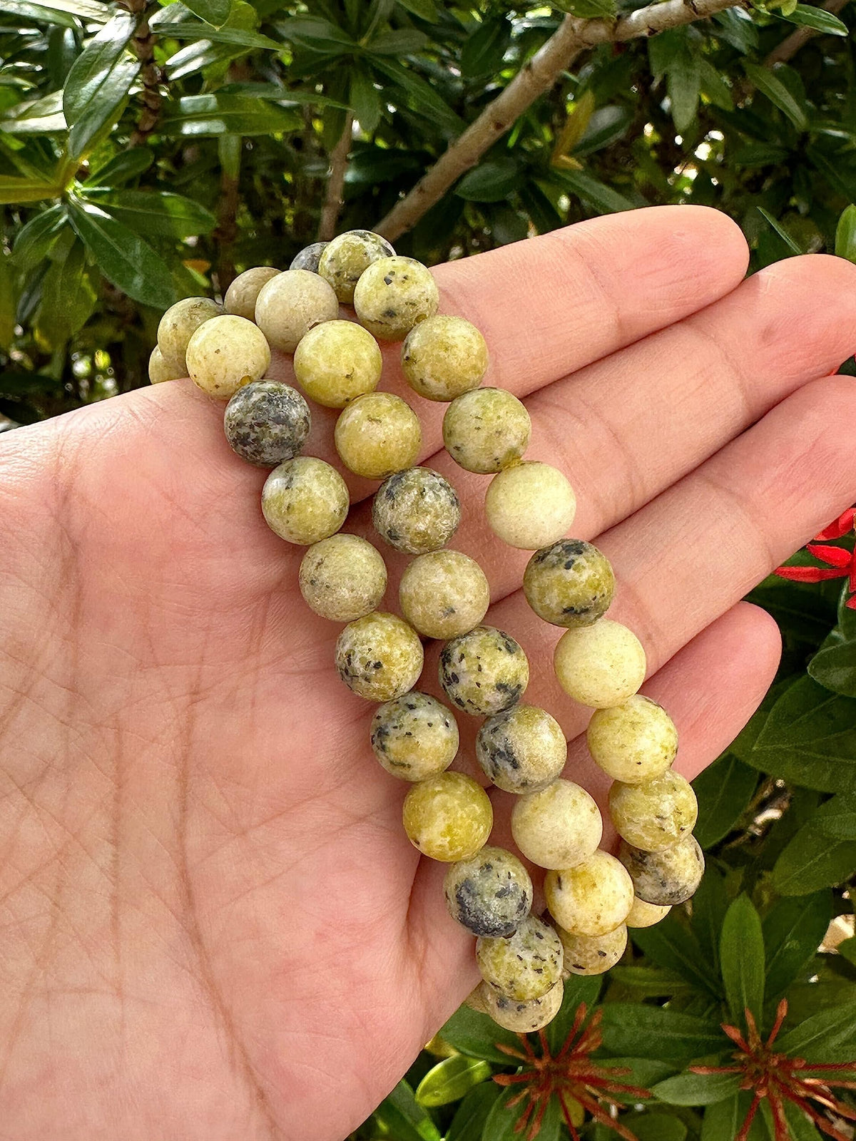 GAF TREASURES Yellow Turquoise Crystal Bead Bracelet 8mm, Genuine Yellow Turquoise Stretch Gemstone Bracelet, Healing Crystal Bracelet, Gift for Men & Women (1)