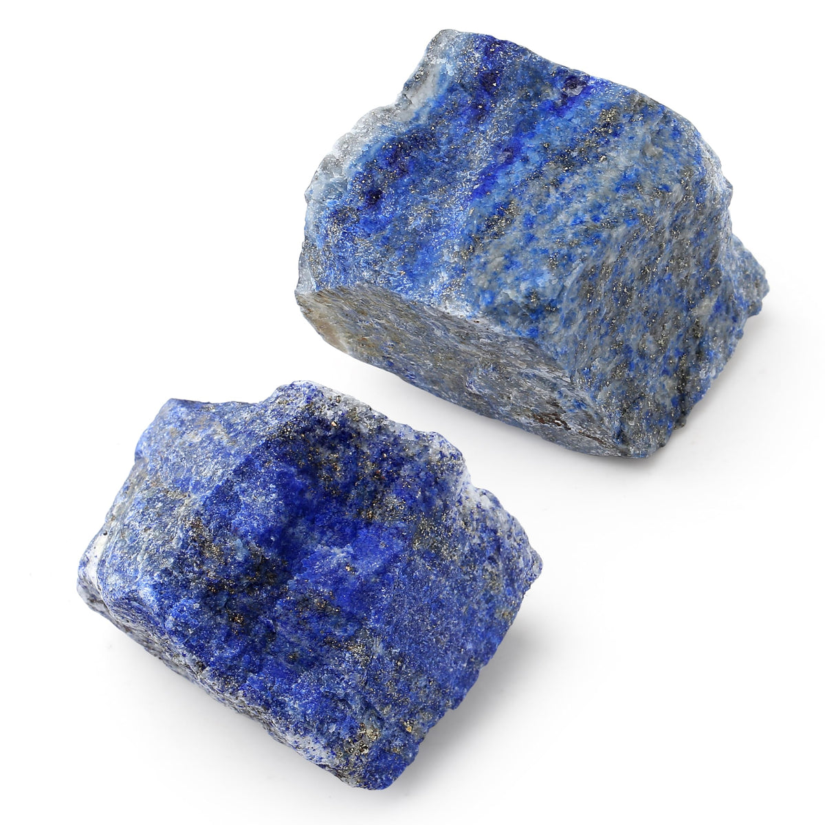 QINJIEJIE Lapis Lazuli 2PCS Natural Rough Crystal 1.8-2.2'' Rocks Bulk Large Healing Crystal Rocks Stones for Tumbling Cabbing Polishing Fountain Rocks DIY Decoration Gifts
