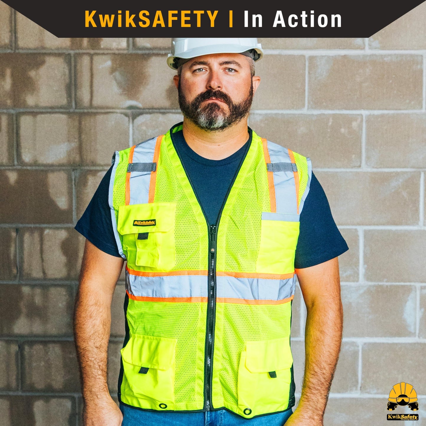KwikSafety - Charlotte, NC - BIG KAHUNA Safety Vest [15 PACK] Class 2 ANSI OSHA Reflective Vest Durable High Visibility Vest Construction Safety Vest for Men Industrial Work Gear/Orange 2XL