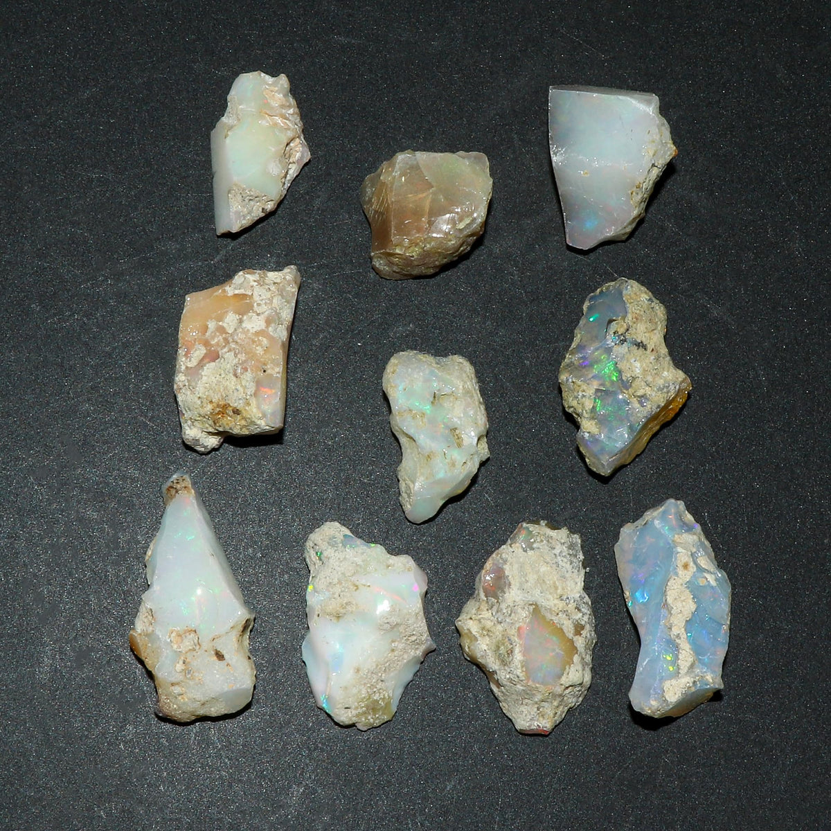 GEMKORA™ (20mm+) 2pcs Natural Raw Ethiopian Opal Loose Gemstone Rough A+ Quality For Jewelry Making, Crafts & DIY, Gift Giving Pack, Healing Chakra, Wholesale Bulk Crystals