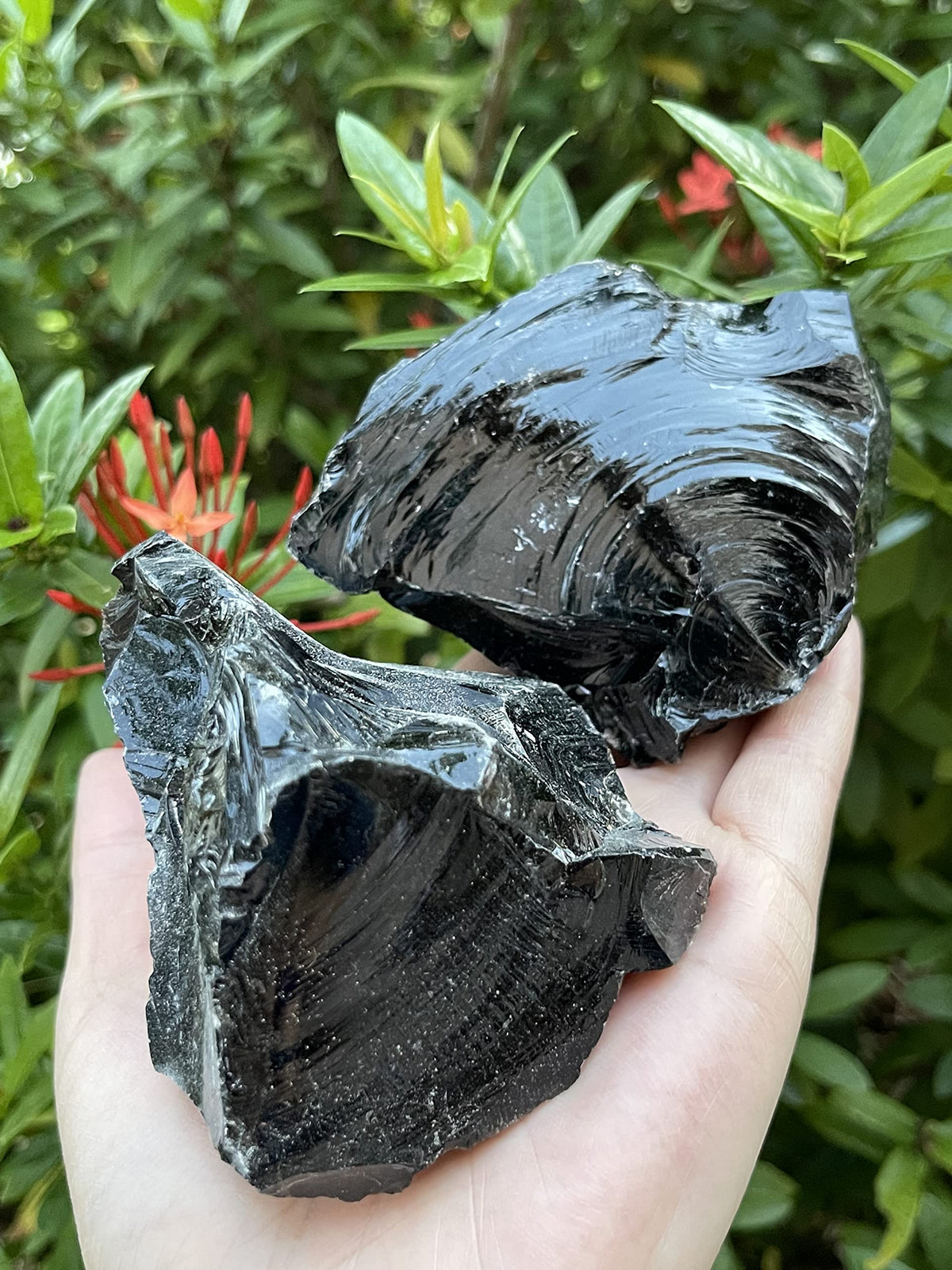 GAF TREASURES XL Raw Black Obsidian, 3-4" Natural Rough Black Obsidian, Black Obsidian Rough, Black Obsidian Healing Rough Crystal (Black Obsidian, 0.5-1 lb)