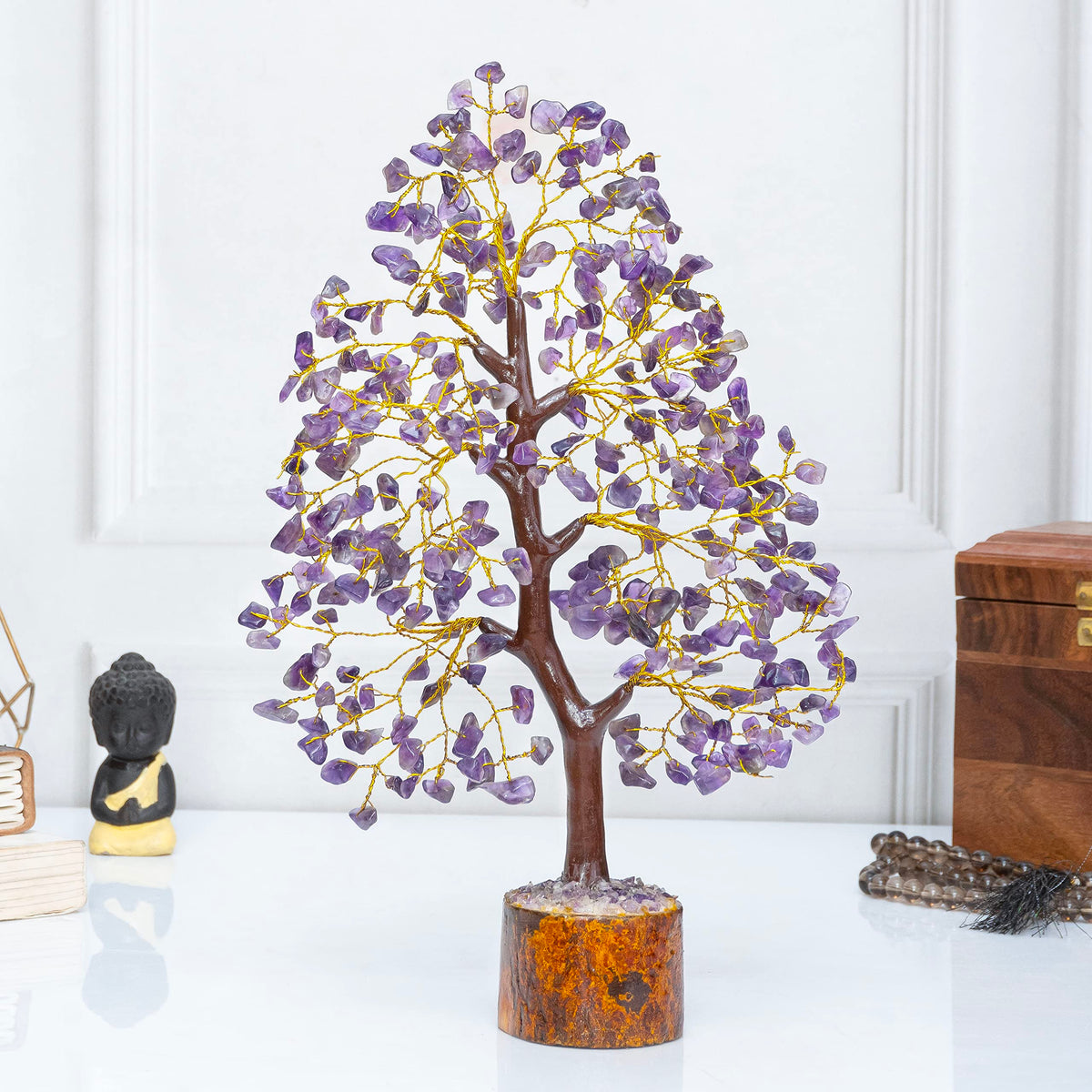 Crocon® Amethyst Tree of Life, Birthday Gifts for Women & Men, Purple House Decor for Shelf Healing Crystals, Spiritual Gift Purple Decor, House Warming Gifts New Home, Birthday Gift for Mom Sister