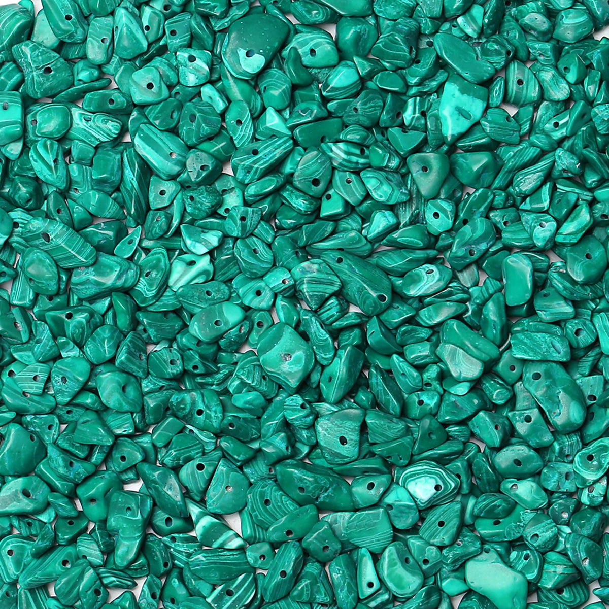 ZHIYUXI 400pcs Synthetic Malachite Beads 5-8mm Healing Crystals Gemstones for Bracelet Making 2 Strands Irregular Stone Loose Rocks Bead for Jewelry Making Hole Drilled DIY Necklace Craft Gifts