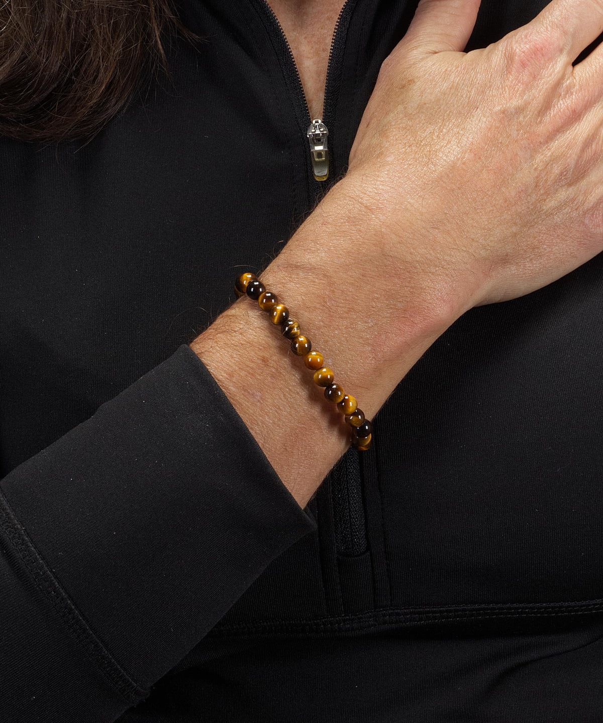 Cherry Tree Collection - Small, Medium, Large Sizes - Gemstone Beaded Bracelets For Women and Men - 6mm Round Beads (Tiger's Eye - Medium)