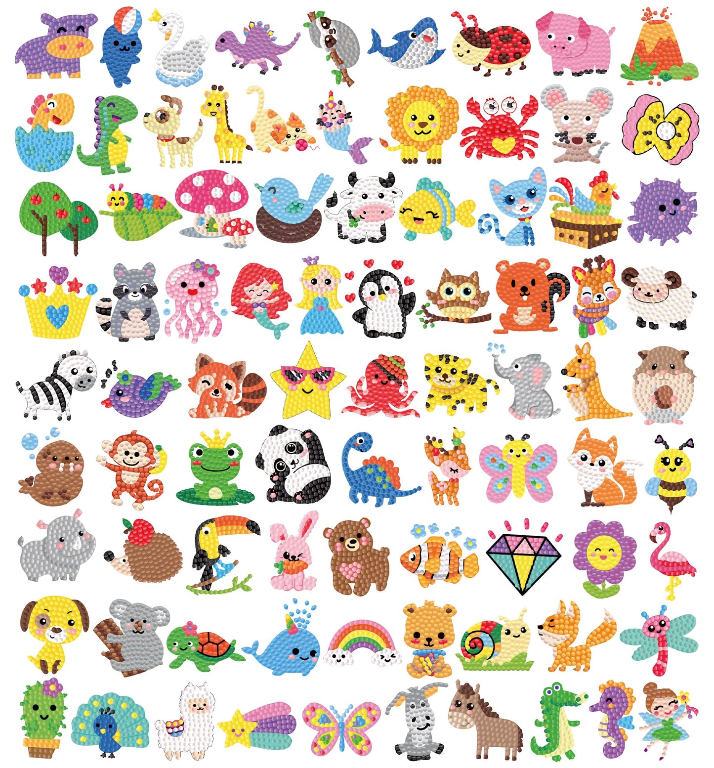 Labeol Diamond Art Kits for Kids Boys and Girls Ages 6-8-10-12 Easy to DIY Creative Diamond Art Sticker Craft by Numbers Kits for Kids and Adult Beginners (Colorful Animal)