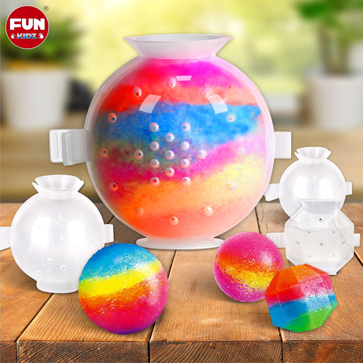 Big Bouncy Ball Kit for Kids, FunKidz DIY Ultimate Magic Bouncy Balls Making Kit Science Craft Projects Birthday Party Activities for Boys Girls Ages 6-12 Includes Tennis Size Ball Model and Powder