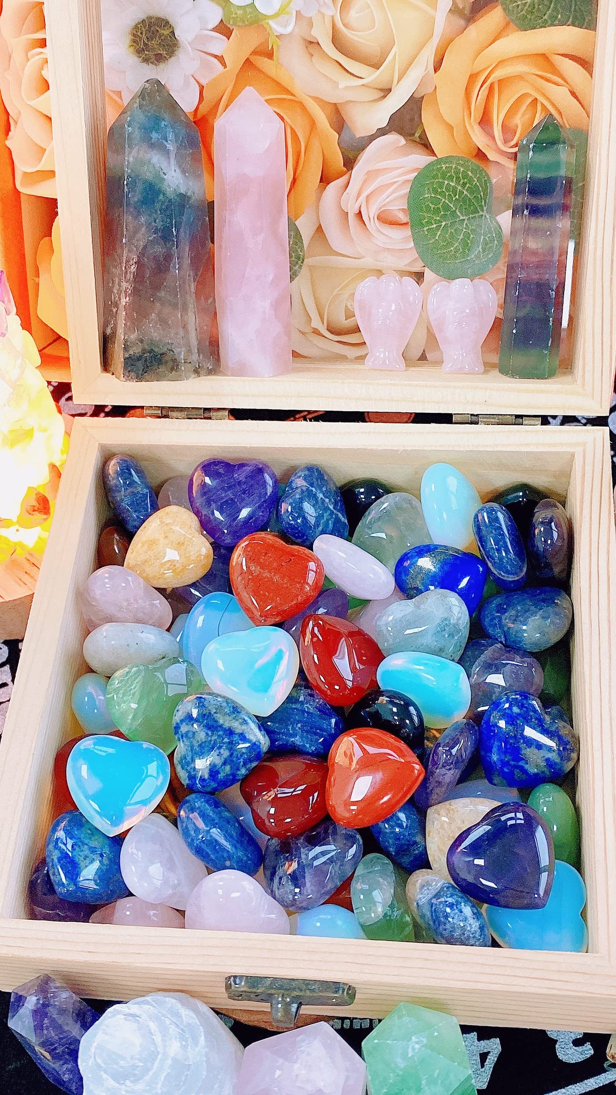 10 PCS Heart Clear Crystal Thicken Love Hearts Shaped Healing Crystals Natural Stones Palm Real Gemstones Set Reiki Energy Balancing Carved Palm Worry Stone Meditation Bulk Love Gift