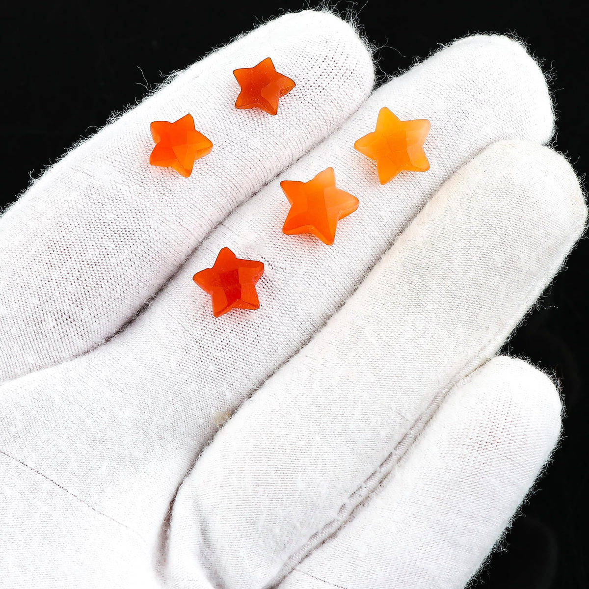 CRYSTALINES 5pcs, Wholesale Natural Carnelian Gemstones, Bulk Star Shape Stones, Assorted Loose Supply, DIY Craft-Jewelry Making, Chakra Healing Crystals, Gem Collection, 8-10mm