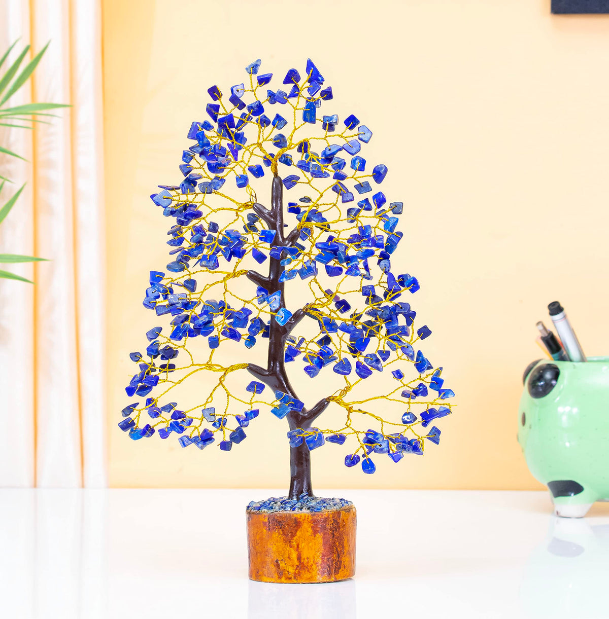 Crocon® Lapis Lazuli Crystals and Healing Stones Tree, Birthday Gifts for Women, Gifts for Mom Birthday, Crystal Tree for Positive Energy, Home Office Blue Decor, Spiritual Gift for Women & Men