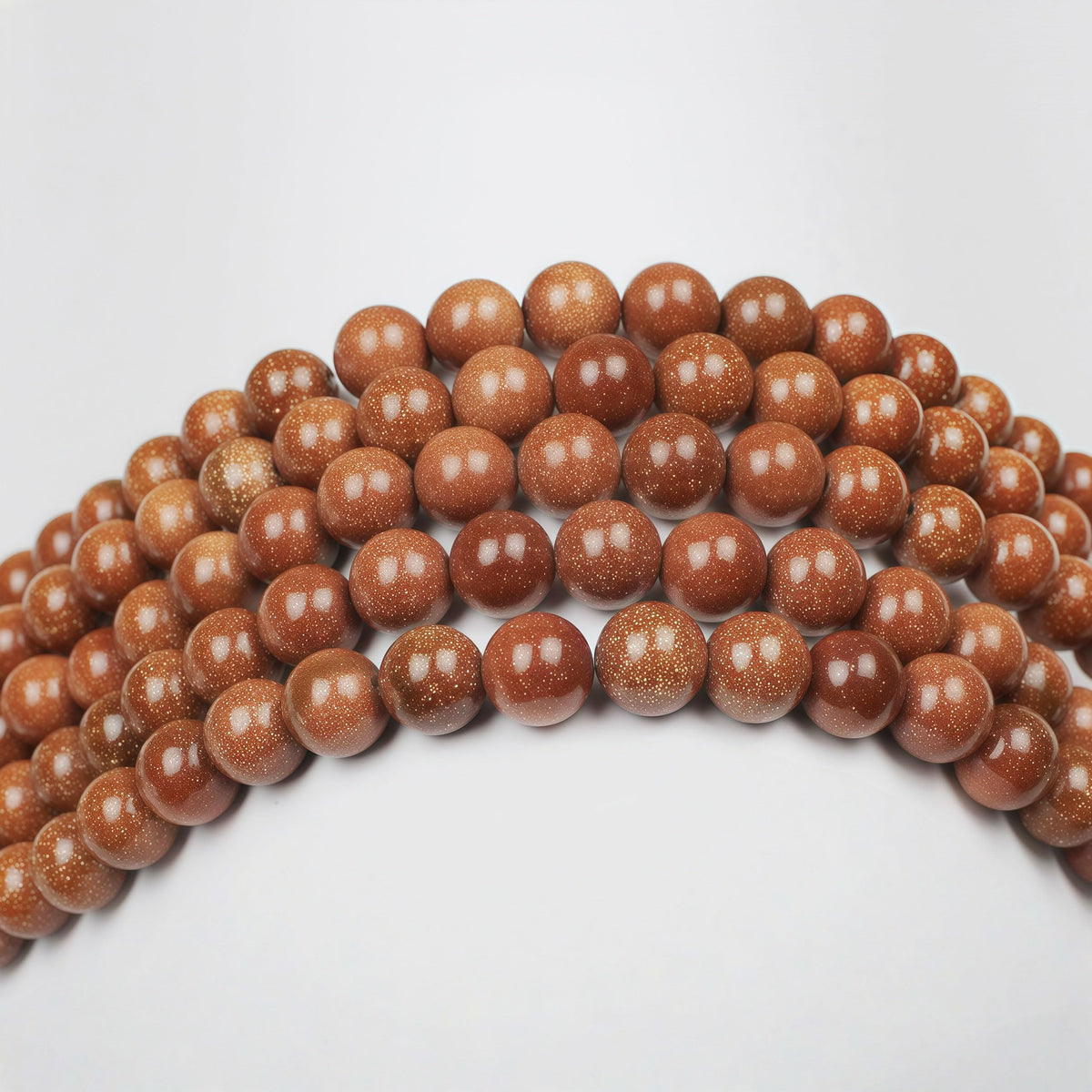 MJDCB AAA Natural Gold Sand Gemstone Loose Round Beads Spacer Beads for Jewelry Making (12mm)