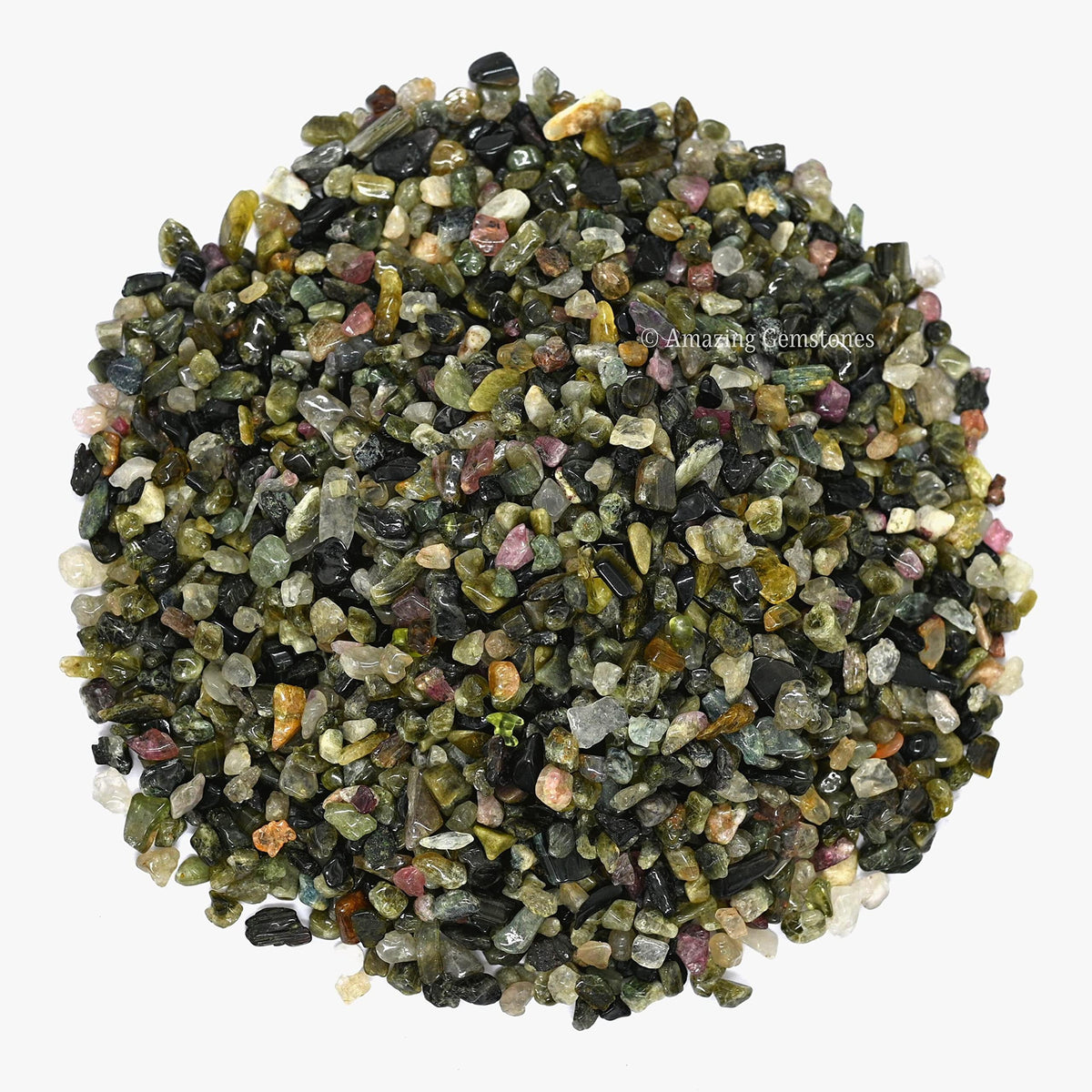Amazing Gemstone Multi Tourmaline Crystal Chips Aquarium Gravel Rocks - Bulk Fish Tank Gravel, Small Tumbled Stone and Tiny Crystals for Decoration (Natural AAA Grade Gemstones)