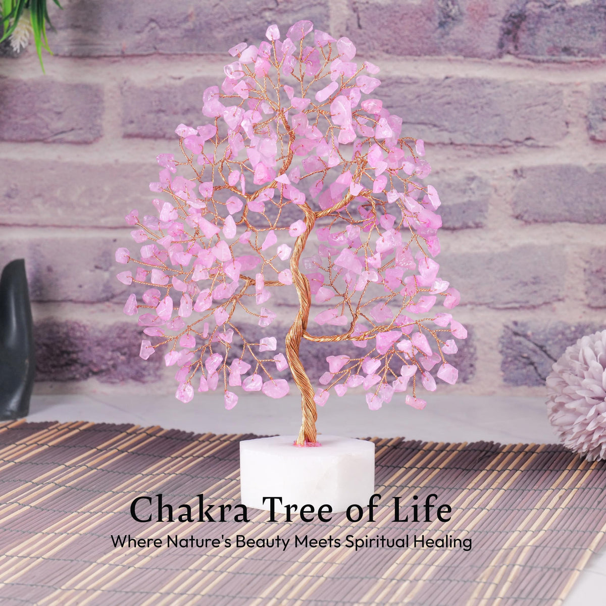 Rose Quartz Tree, Gemstone Tree, Crystal Tree for Positive Energy, Crystals and Healing Stones, Tree of Life, Chakra Tree - Luck, Thoughtful Gifts for Women, Tree of Life Decor, Clever Birthday Gifts