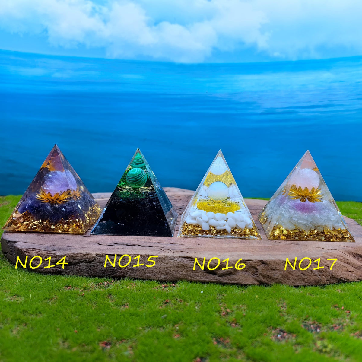 Healing Crystals Orgone Pyramid for Positive Energy, Stress Reduction, and Attracting Wealth and Luck Reduce Stress and Promote Healing with this Crystal Pyramid Home Decor (NO3,6cm)
