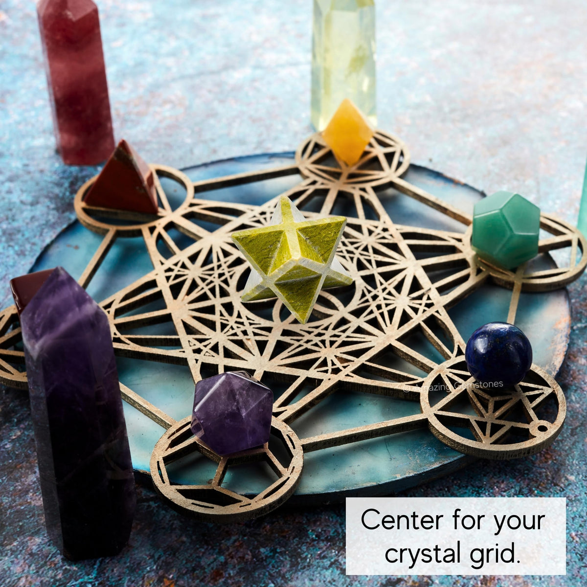 Amazing Gemstone Vesuvianite Merkaba Crystal - 1 Inches Metaphysical Merkaba Star for Meditation - Energetic Tetrahedron Crystal and Healing Stones and Healing (20-25mm)