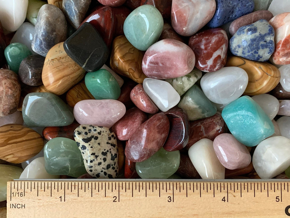 GAF TREASURES 5 Pcs Assorted Tumbled Stones, Polished Natural Assorted Gemstone, Assorted Healing Crystals (Assorted)