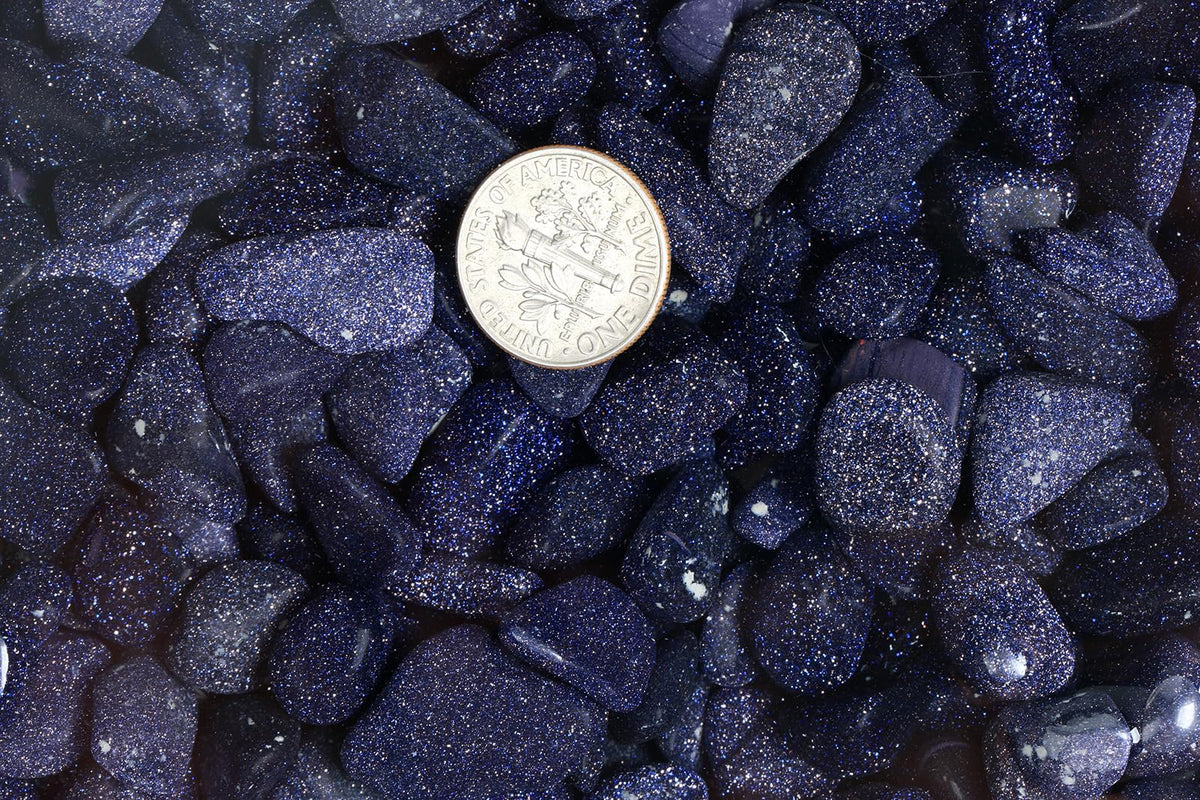 ZenQ 1 lb Blue Sandstone Tumbled Stone Chips Crushed Crystal Quartz Pieces