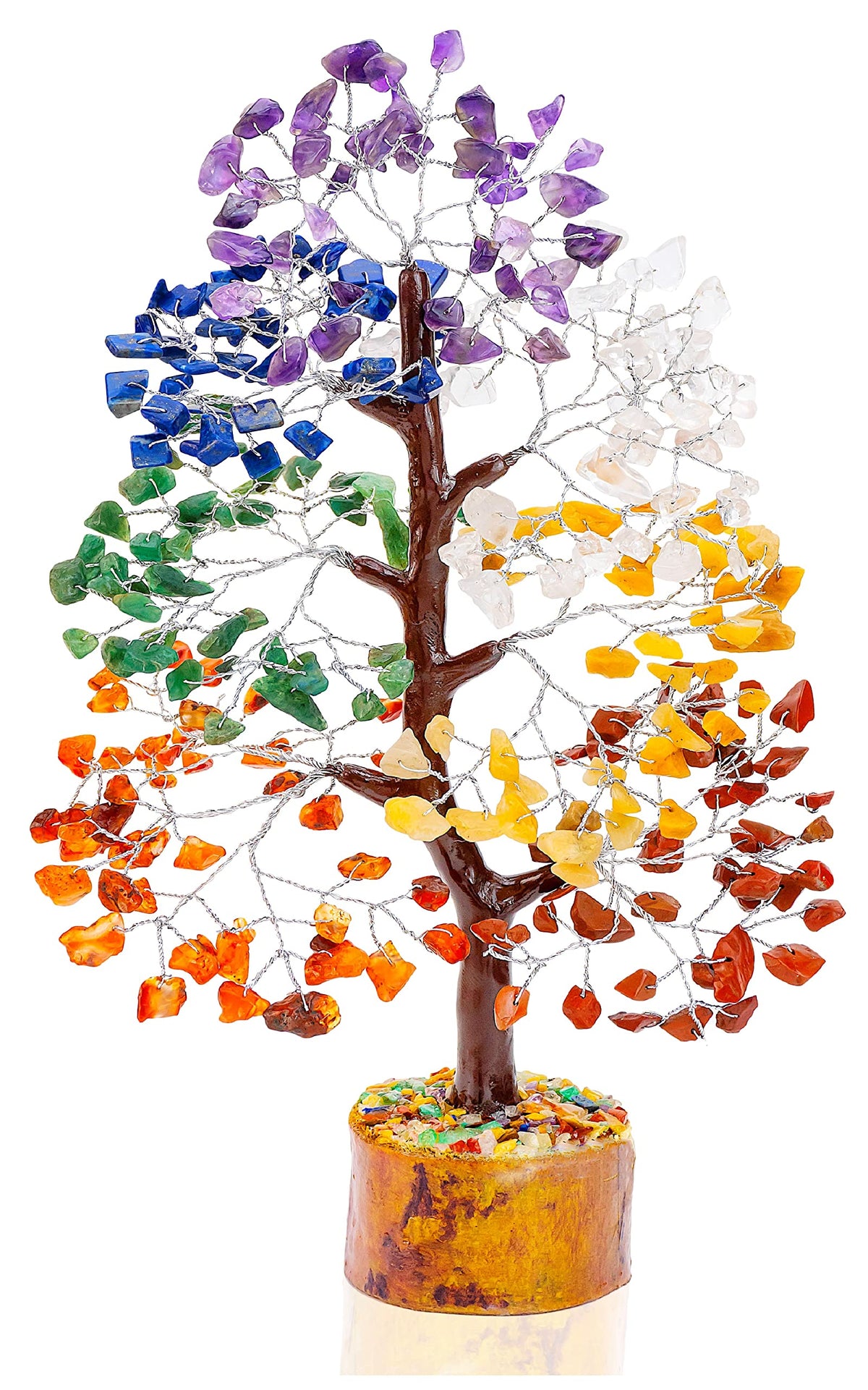 7 Chakra Tree of Life Crystal Tree Positive - Gemstone Tree - Spiritual Wisdom - Seven Chakra Tree - Feng Shui - Handmade Decor - Creativity - Healing Tree - Attract Good Luck Charm Gift