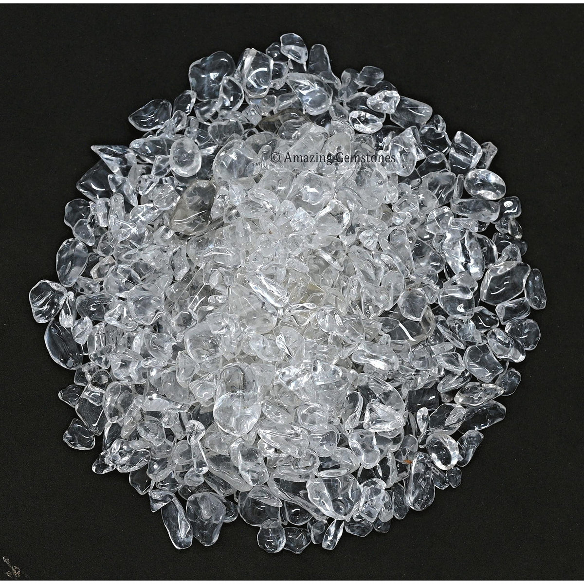 Amazing Gemstone Clear Quartz Crystal Chips Aquarium Gravel Rocks - 1000+ Carat Clear Quartz Chips Bulk Fish Tank Gravel, Small Tumbled Stone Chips and Tiny Crystals for Decoration (Natural AAA Grade)